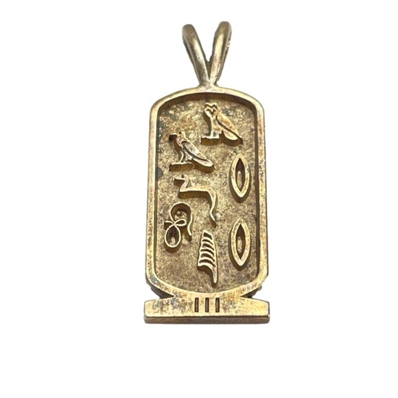 STERLING Silver Egyptian Cartouche Symbol Pendant - Picture 1 of 8